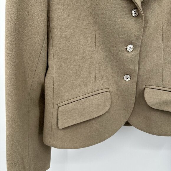 vintage 80s NEIMAN MARCUS STANLEY BLACKER jacket blazer 100% wool tweed tan 10 - Picture 4 of 11